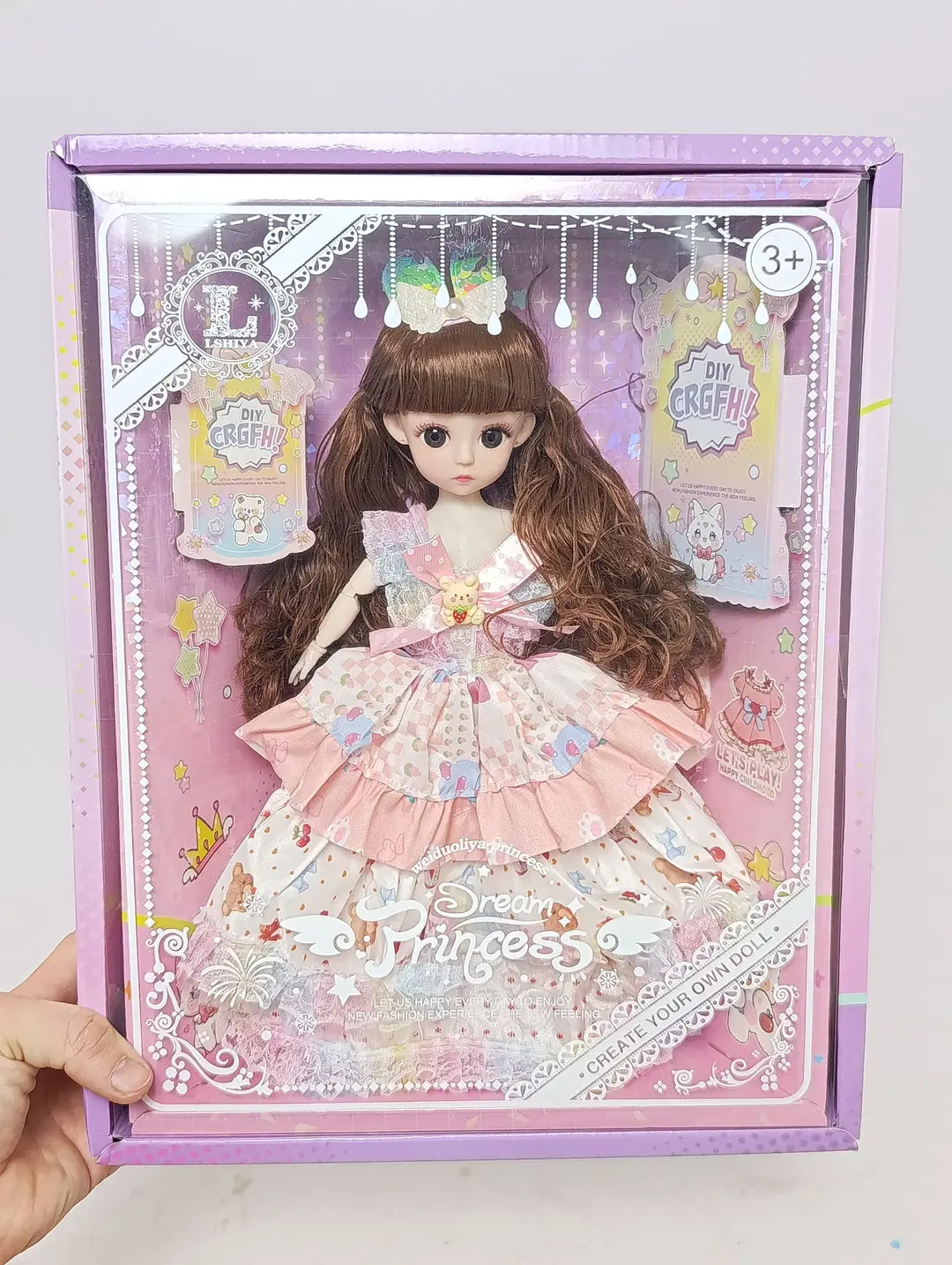 Qo'g'irchoq Konfetli malika Dream Princess, qizlar uchun jonli ko'zli o'yinchoq — 2-rasm
