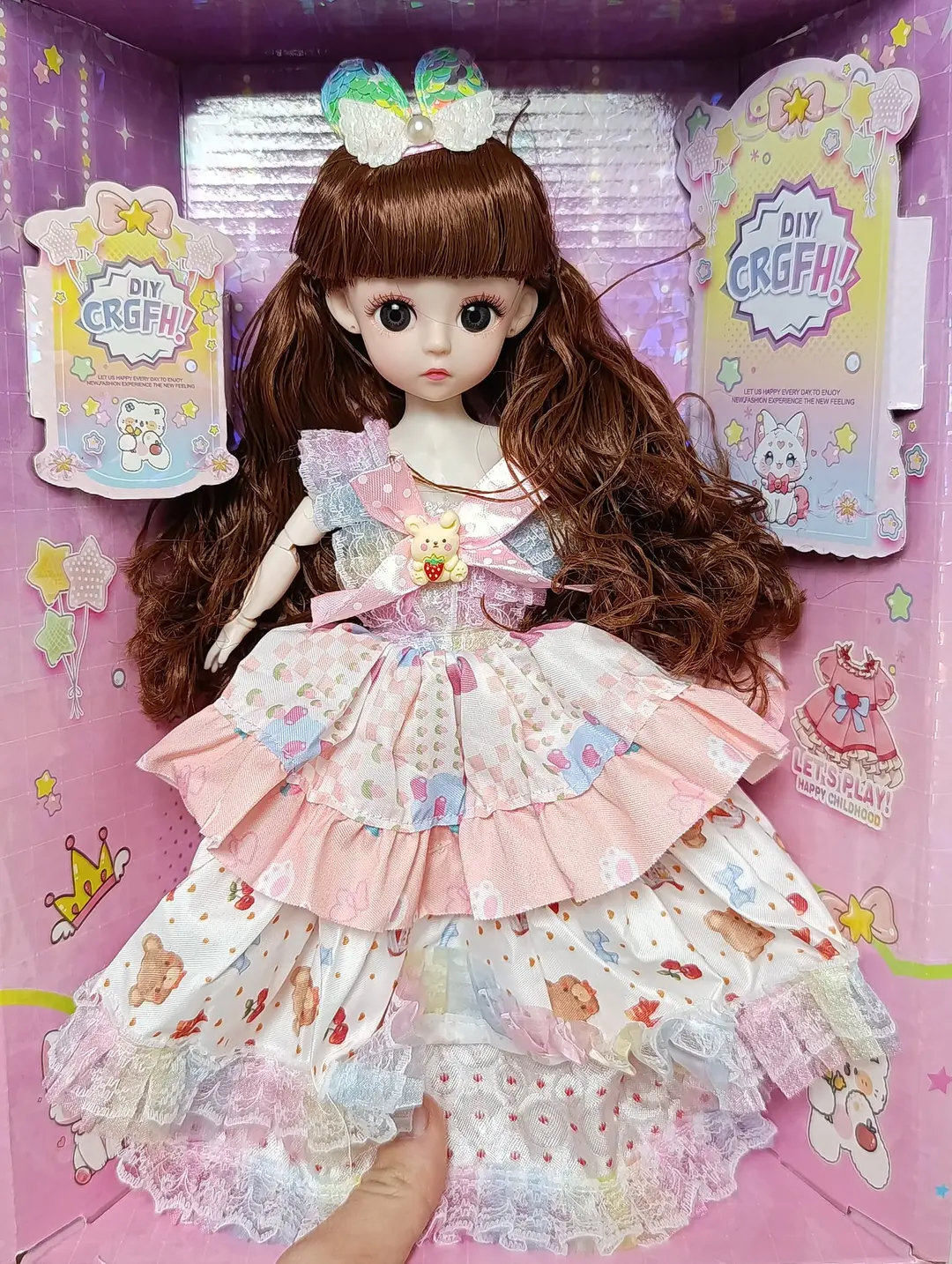 Qo'g'irchoq Konfetli malika Dream Princess, qizlar uchun jonli ko'zli o'yinchoq — 4-rasm