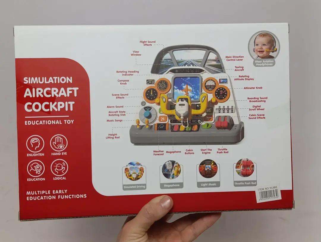 Musiqali uchuvchi ruli interaktiv o'yin markazi Kabina simulyatori chiroq va ovozli — 3-rasm