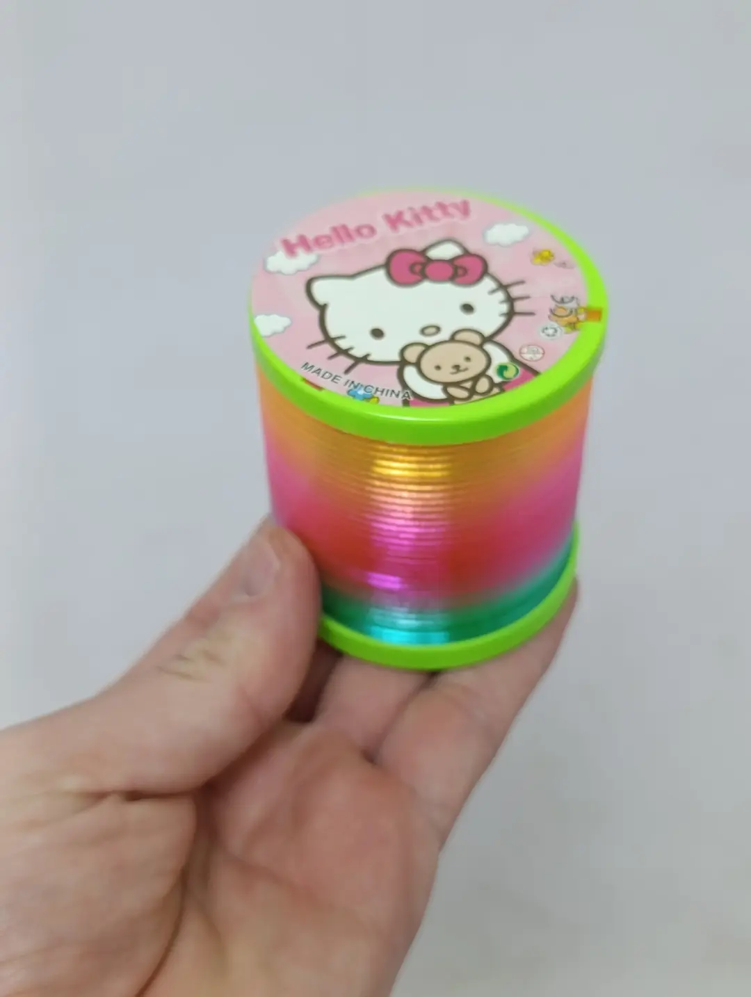 Hello Kitty kamalak prujina o'yinchog'i, bolalar uchun antistress harakatlanuvchi halqalar