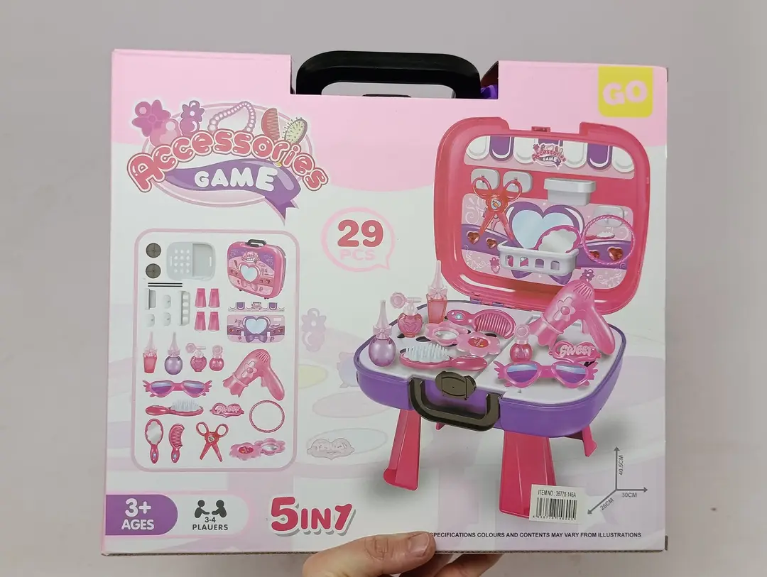 Qiz bolalar uchun taqinchoqlar jamlangan 5 tasi 1 da chamadon, Accessories Game, 29 qism — 3-rasm