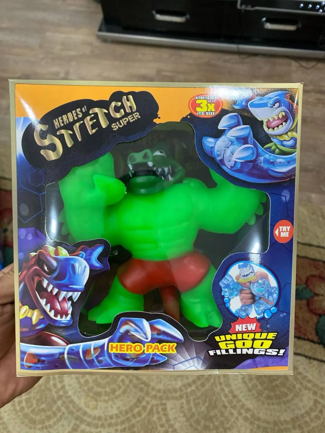 Cho'ziluvchan Heroes of Stretch Super figurasi, Antistress o'yinchoq, 4-12 yoshli bolalar uchun, Superqahramon monstr — 2-rasm