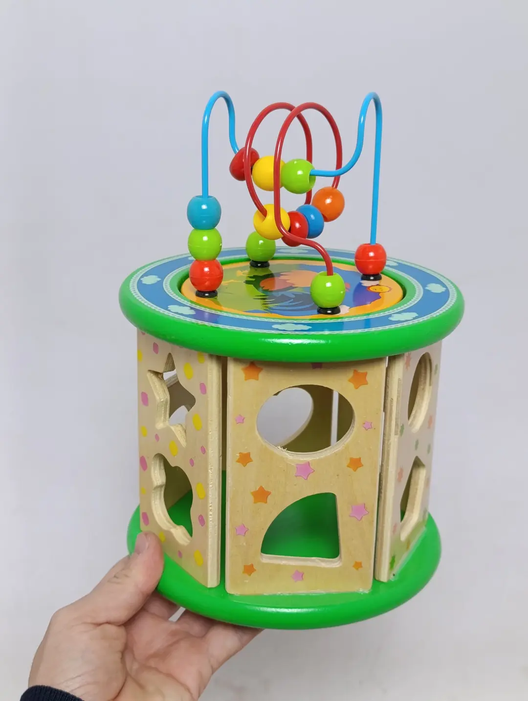Geometrik shaklli rivojlantiruvchi labirint Wood Toys 5 tasi 1 da yog'ochli — 3-rasm