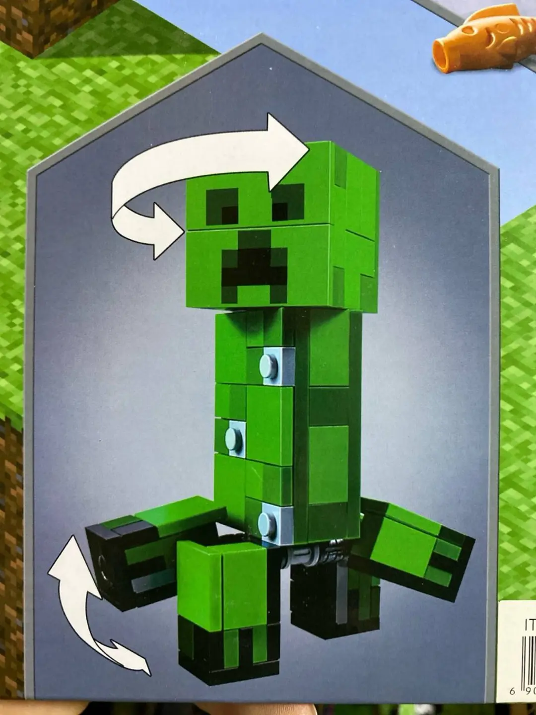 Rivojlantiruvchi Minecraft konstruktori Kriper va Otselot, 184 detal, 8 yoshli bolalar uchun, Harakatlanuvchi shakllar — 2-rasm