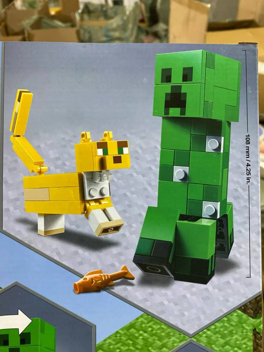 Rivojlantiruvchi Minecraft konstruktori Kriper va Otselot, 184 detal, 8 yoshli bolalar uchun, Harakatlanuvchi shakllar — 5-rasm