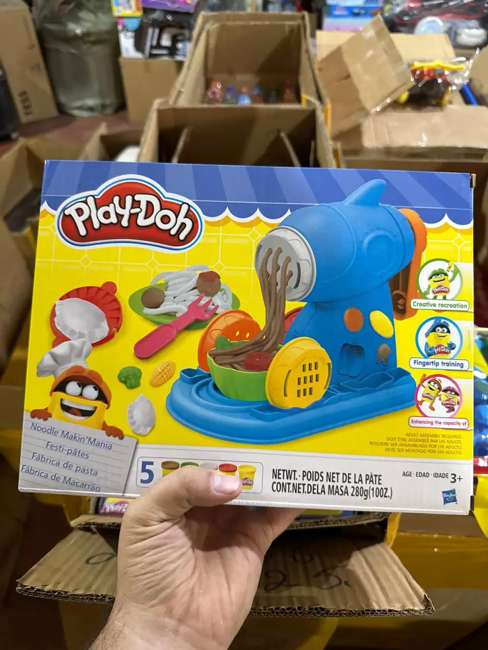 Lag'mon mashinasi o'yin to'plami plastilin bilan, 3 yoshli bolalar uchun rivojlantiruvchi o'yinchoq, 5 xil rang