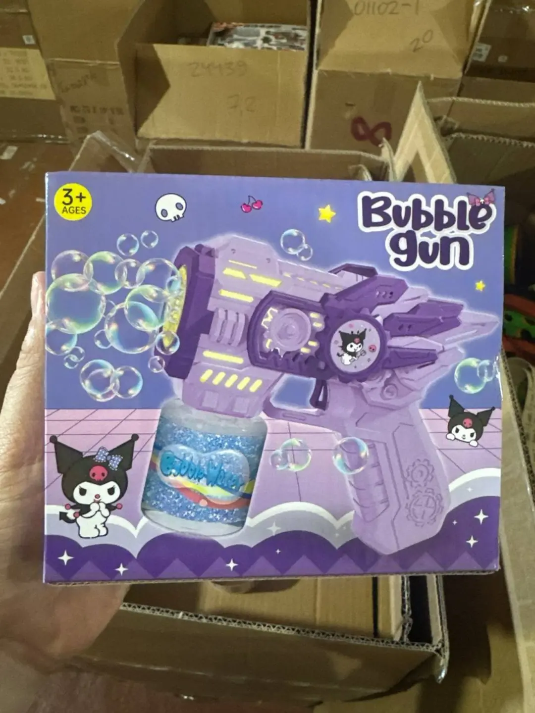 Bolalar uchun Kuromi avtomatik sovun ko'pigi generatori, Chiroqli blaster qizlar uchun, Rivojlantiruvchi o'yinchoq