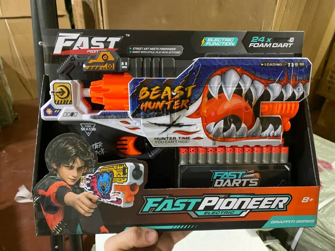 Bolalar Beast Hunter elektr blasteri, 24 ta yumshoq o'qli pulemyot, 8 yoshdan bolalar uchun