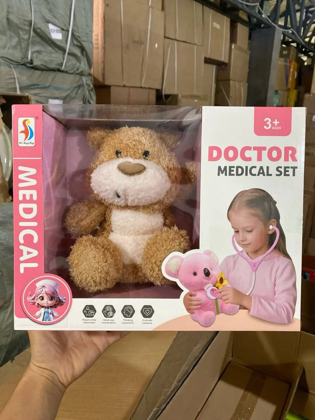 Kichik shifokor o'yin to'plami yumshoq koala bilan, Interaktiv stetoskop, 3 yoshdan oshgan qizlar uchun, Rivojlantiruvchi o'yin