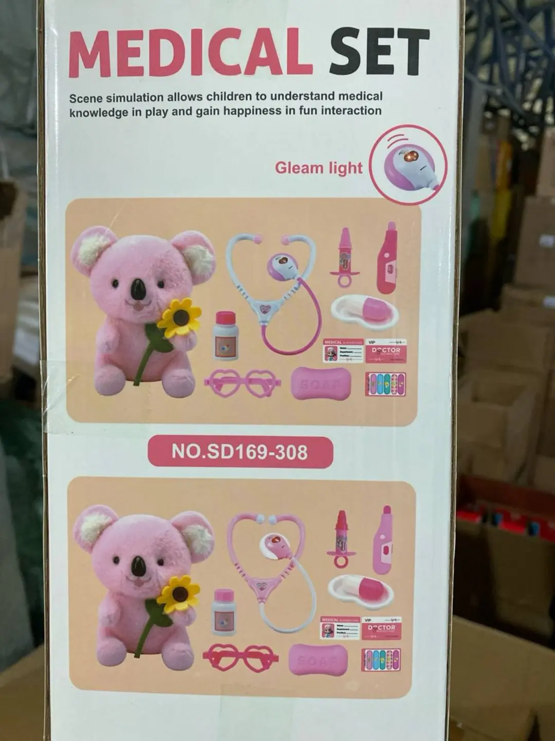 Kichik shifokor o'yin to'plami yumshoq koala bilan, Interaktiv stetoskop, 3 yoshdan oshgan qizlar uchun, Rivojlantiruvchi o'yin — 3-rasm