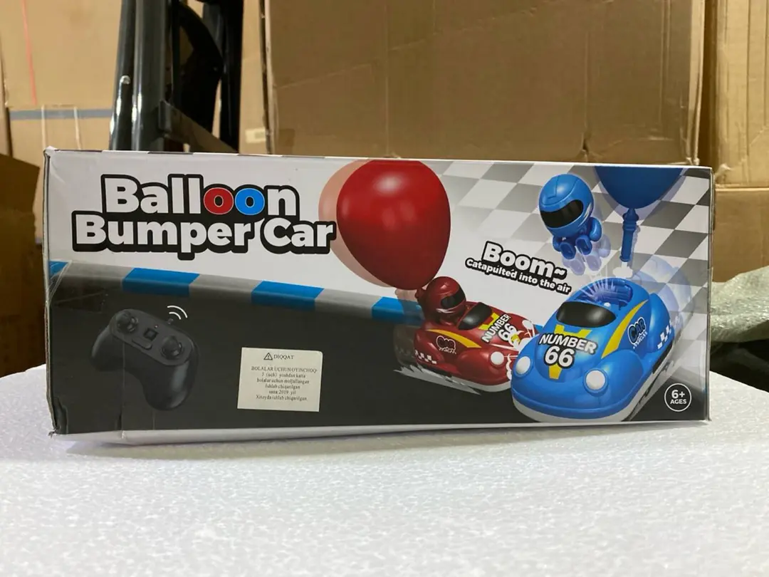 RC Balloon Bumper Car jangovar mashinalar to'plami, Bolalar uchun pultli interaktiv o'yinchoq, Chiroqli va musiqa — 2-rasm