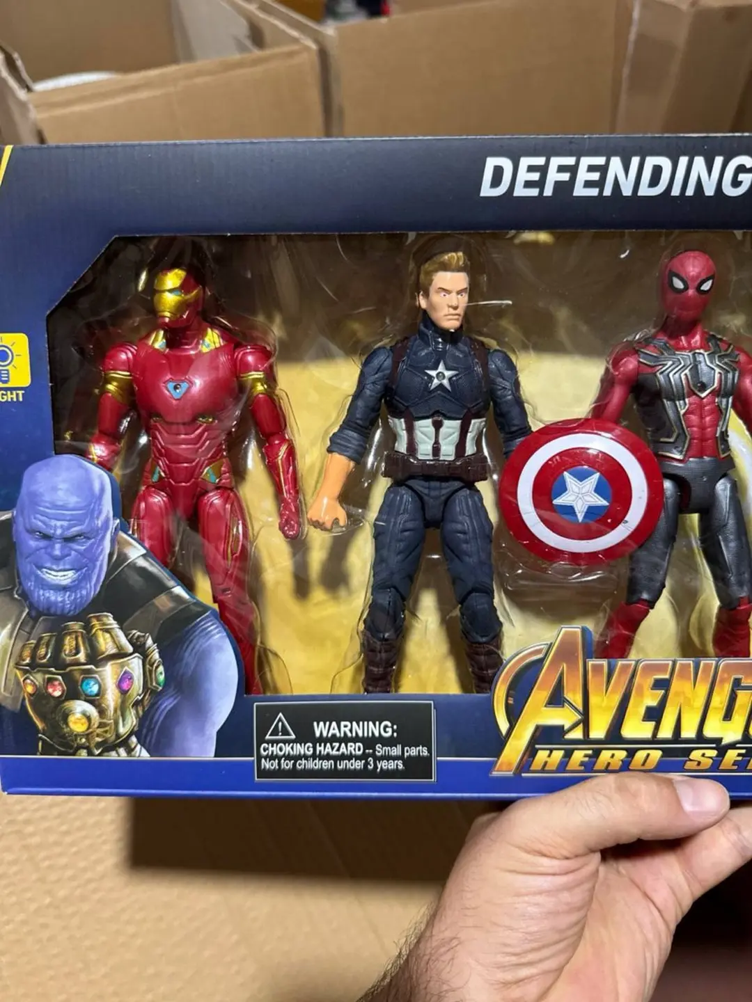 Marvel qahramonlari to'plami, 5 dona nurli, Bolalar uchun — 3-rasm