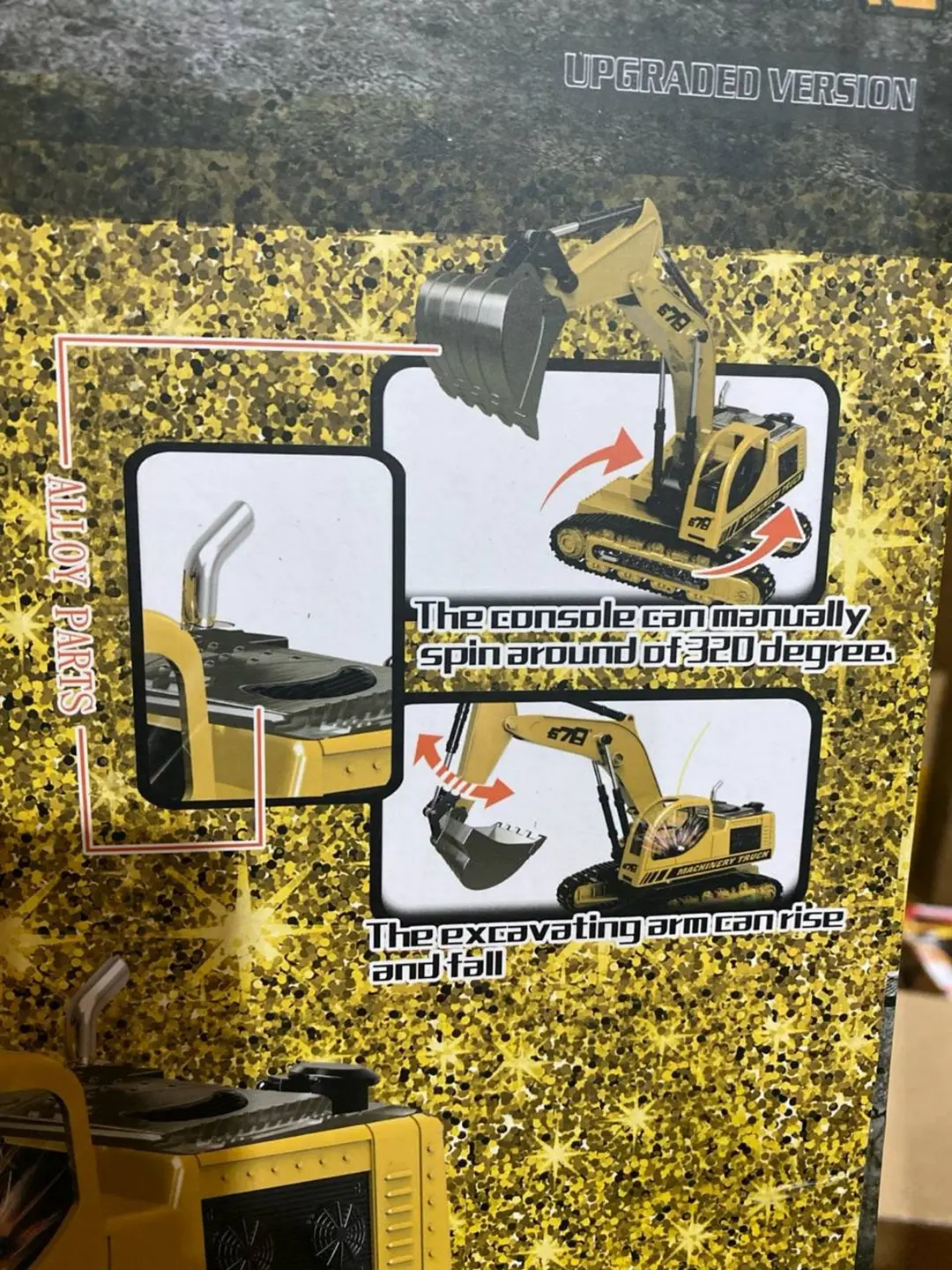 Masofadan boshqariladigan ekskavator 8070E, Metall kovsh, Bolalar uchun — 3-rasm