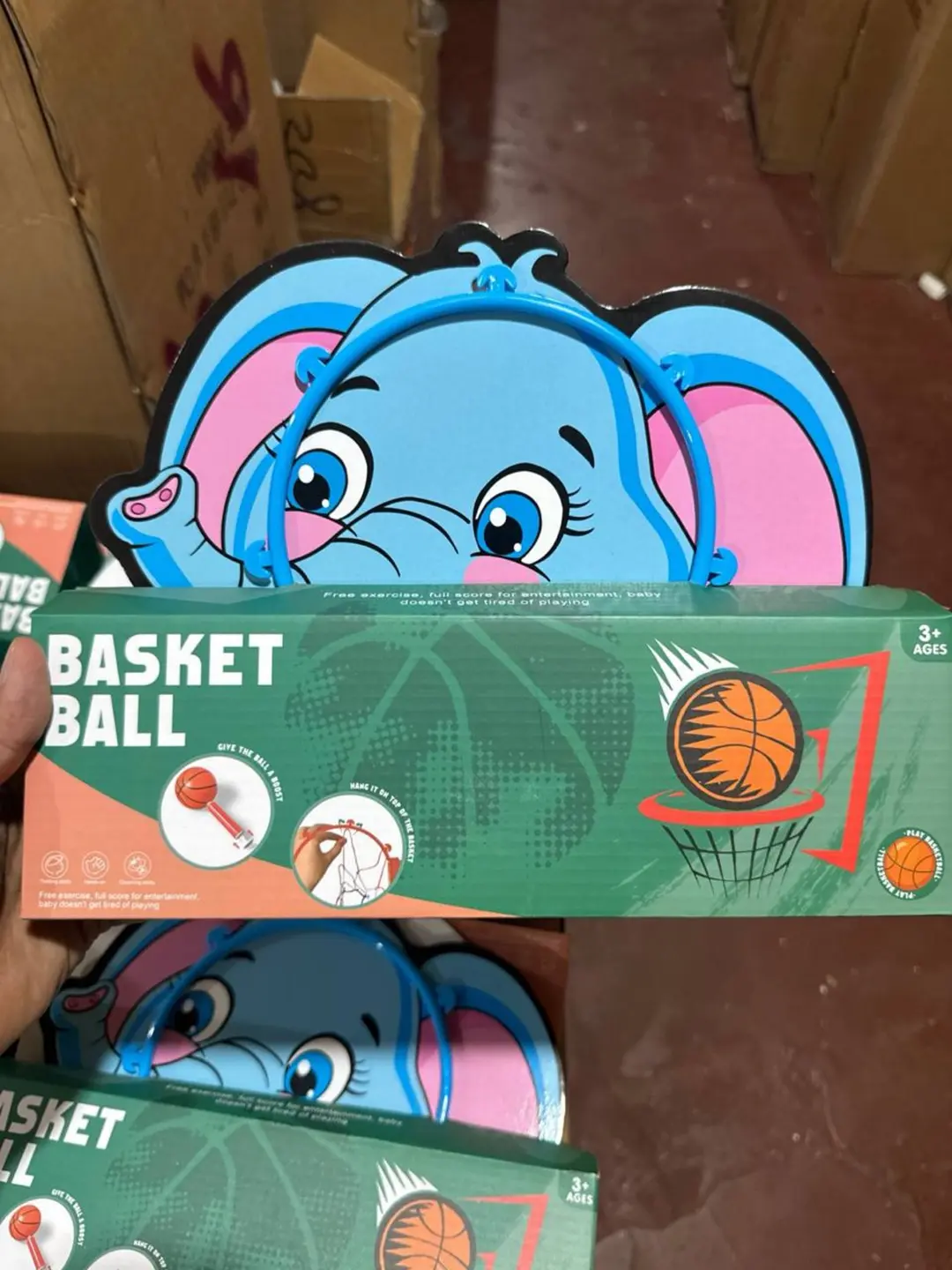 Bolalar basketbol qalqoni Filcha, koptok va nasosli yig'iluvchi halqa, faol o'yinlar uchun