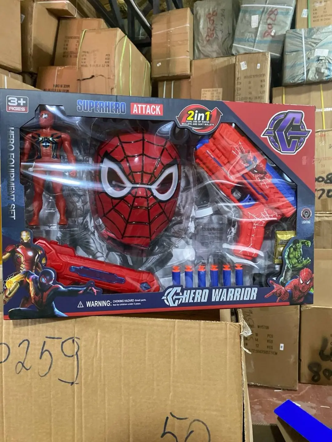 Игровой набор Человек-паук, маска и 2 бластера, для мальчиков 3+, Marvel
