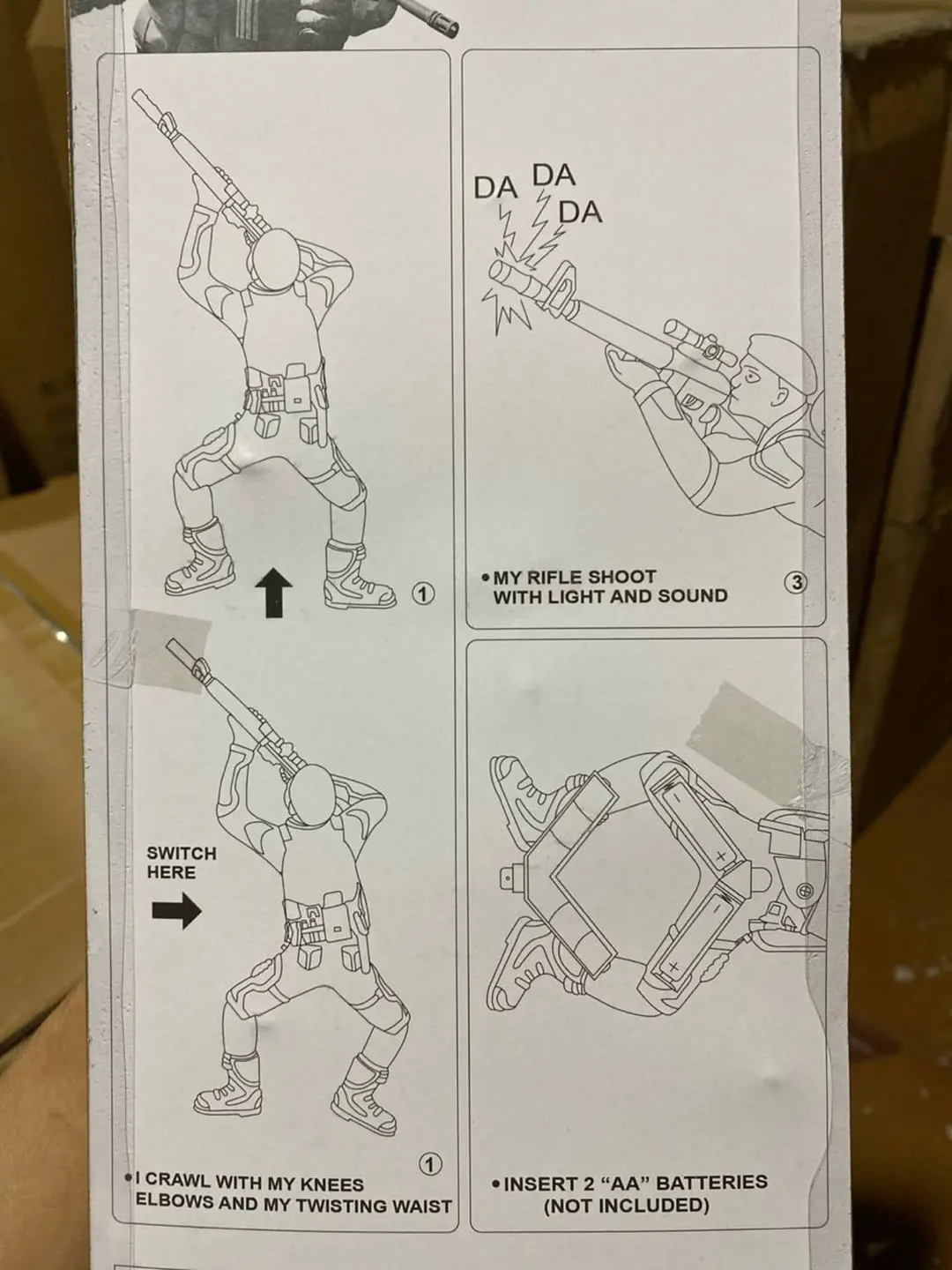 Interaktiv Military Force askari, sudraluvchi ovozli va chiroqli — 2-rasm