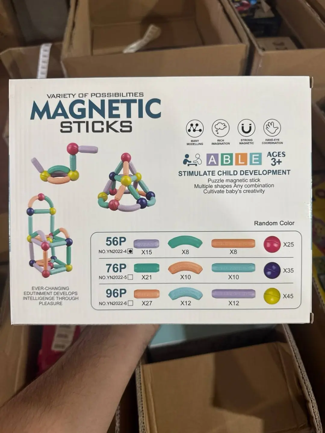 Magnitli konstruktor 3D tayoqchalar va sharlar, bolalar uchun rivojlantiruvchi to'plam — 2-rasm