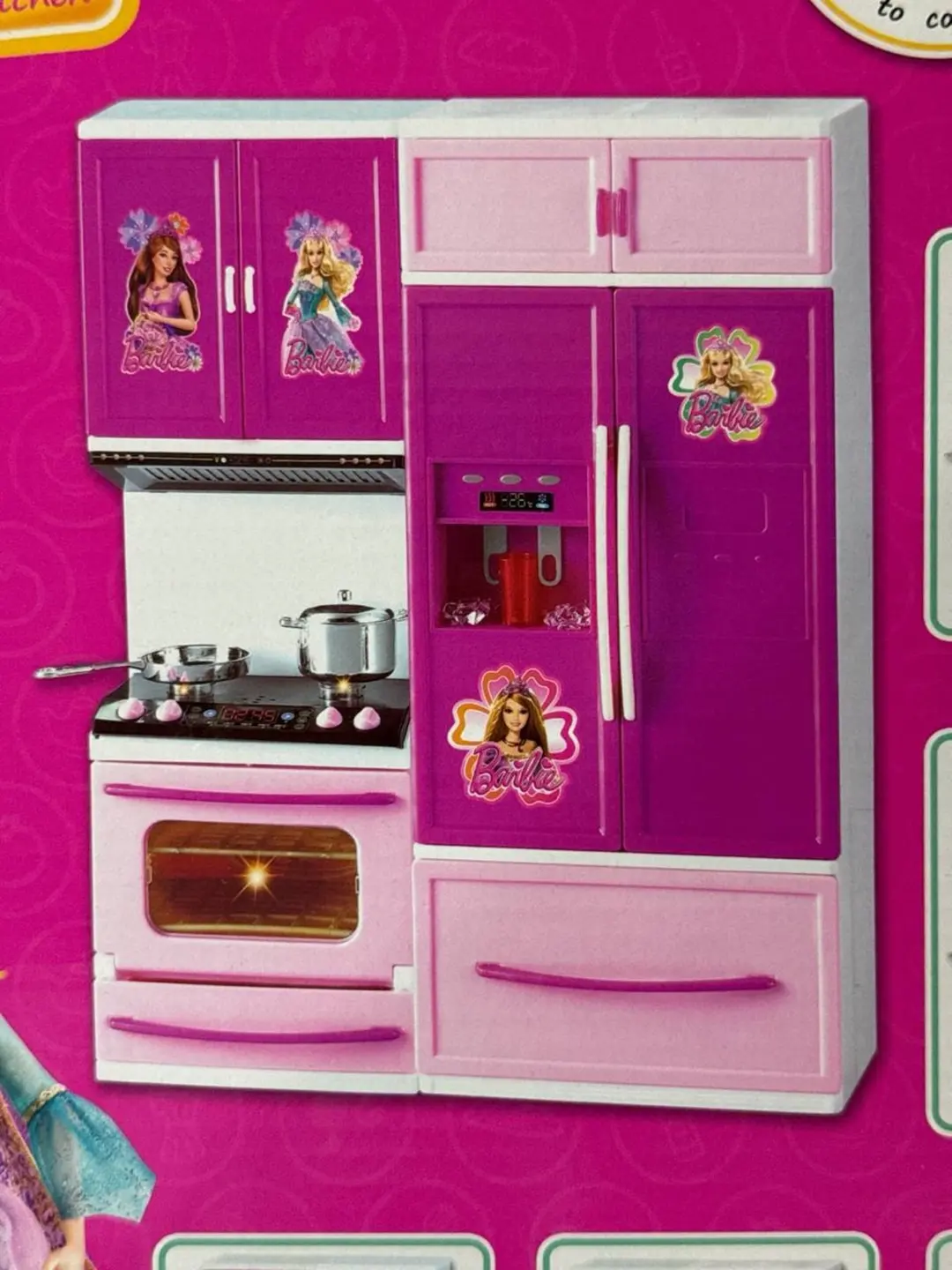 Barbie Vogue Kitchen bolalar o'yinchoq oshxonasi, ovozli va chiroqli — 3-rasm