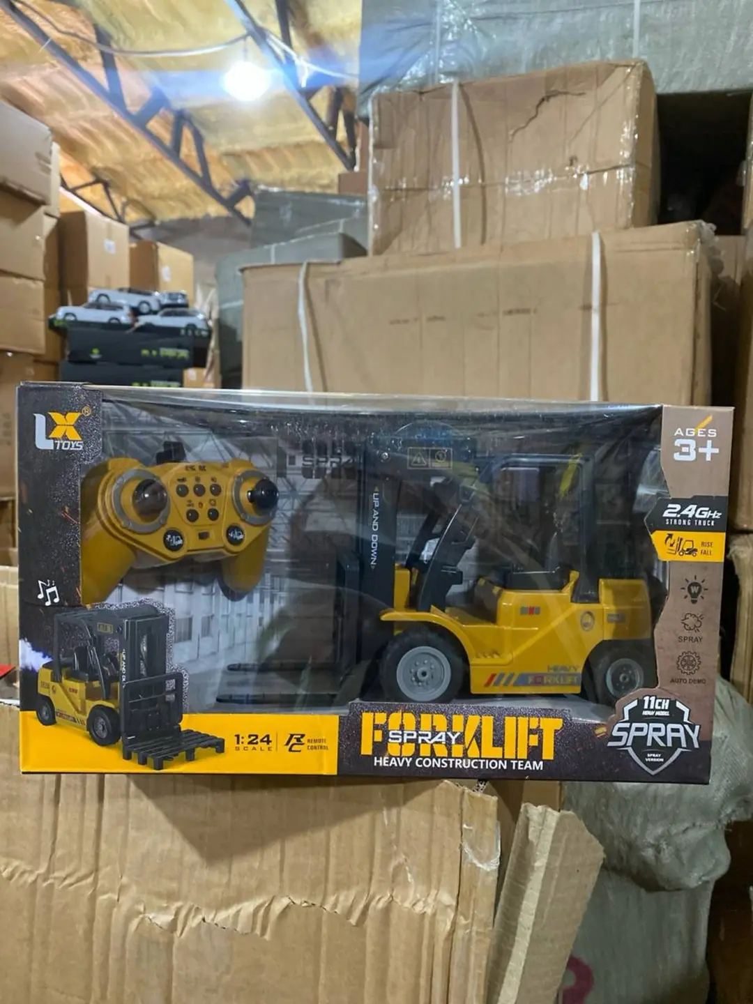 Радиоуправляемый вилочный погрузчик 11 каналов, Масштаб 1:24, Со звуком и паром