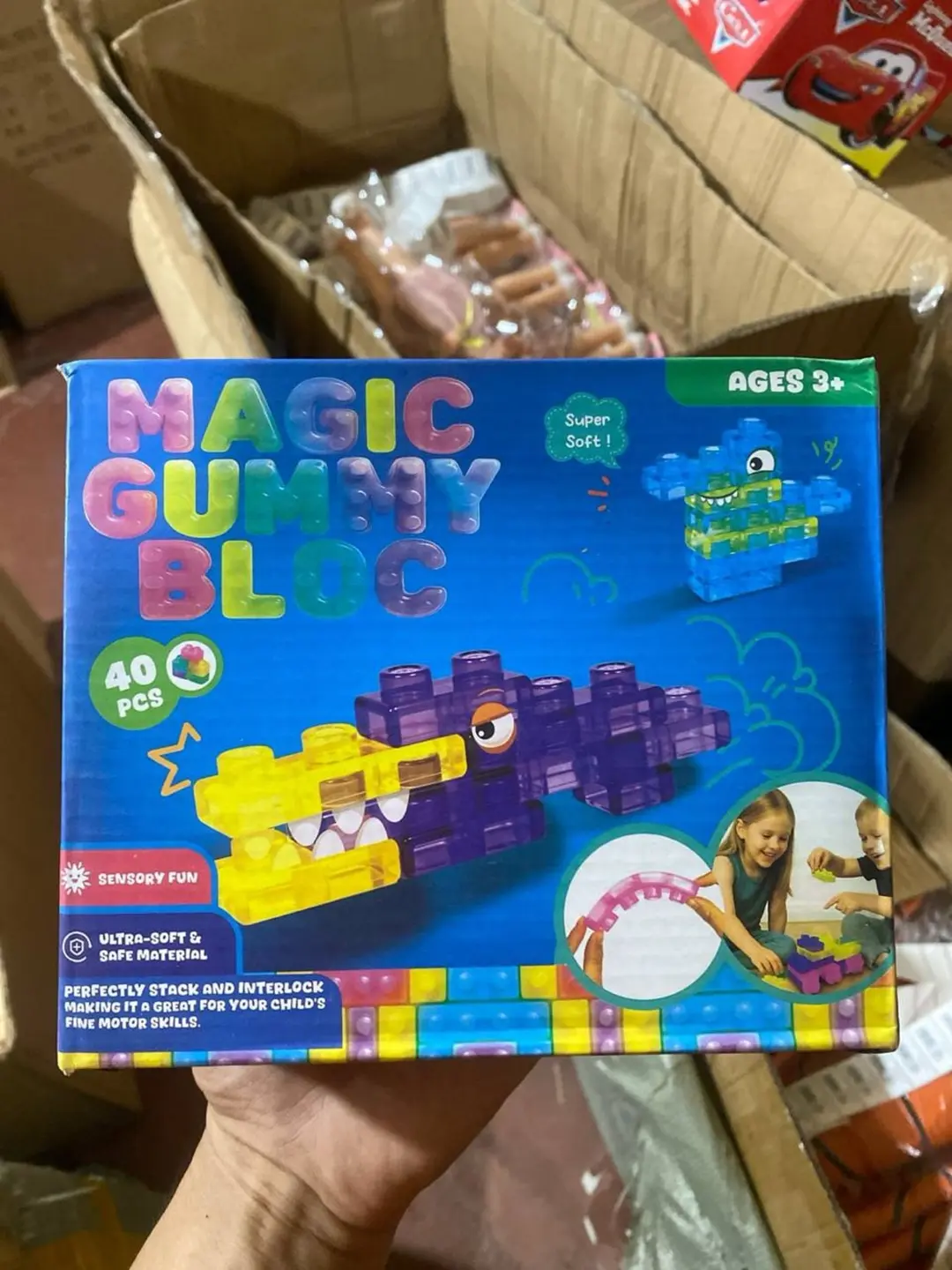Yumshoq jelye konstruktori Magic Gummy Bloc, 40 ta egiluvchan sensorli detallar