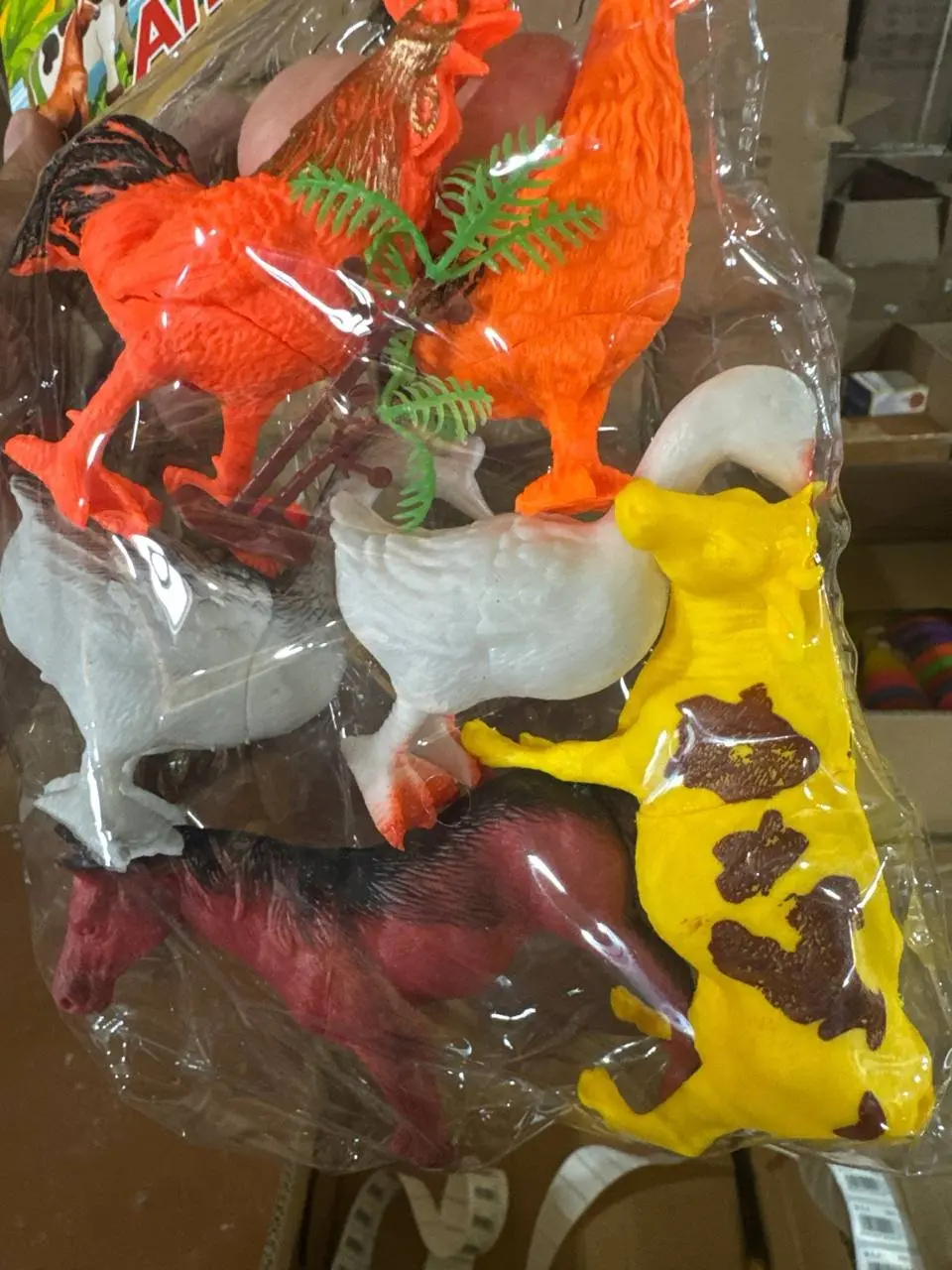 Uy hayvonlari figuralari to'plami Farm Animals, bolalar uchun o'yinchoq ferma to'plami — 3-rasm