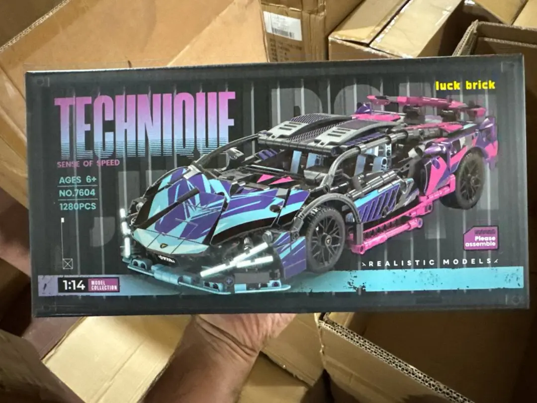 Konstruktor Avtomobil Lamborghini 1:14, superkar, 1280 detal, neon, 6+ — 7-rasm