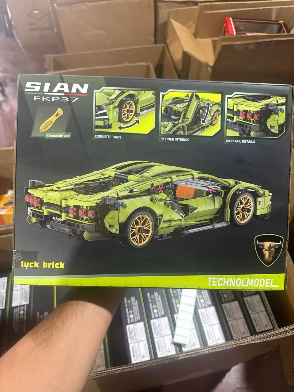 Lamborghini Sian FKP37 konstruktori 1:14, 1280 qism, kolleksiya mashina modeli — 3-rasm