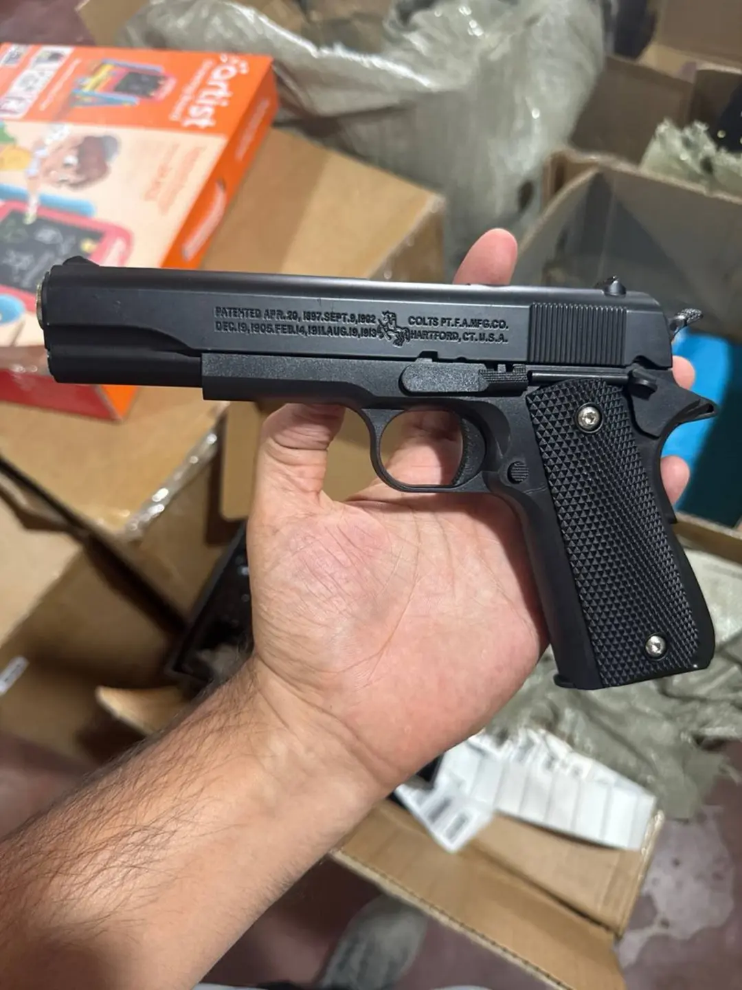 Orbiz metall suv pistoleti o'qlar bilan Colt M1911 pnevmatik o'yinchoq — 2-rasm