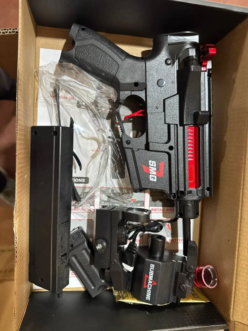 Elektr orbitali MK11 avtomati neylonli MP7 uslubida, gidrogel sharikli o'yinchoq qurol — 2-rasm