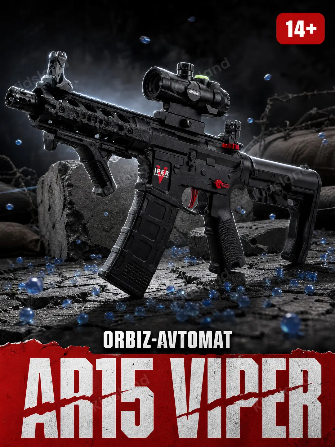 Orbiz avtomat AR15 Gadyuka, Neylon korpus, Gidrobol uchun