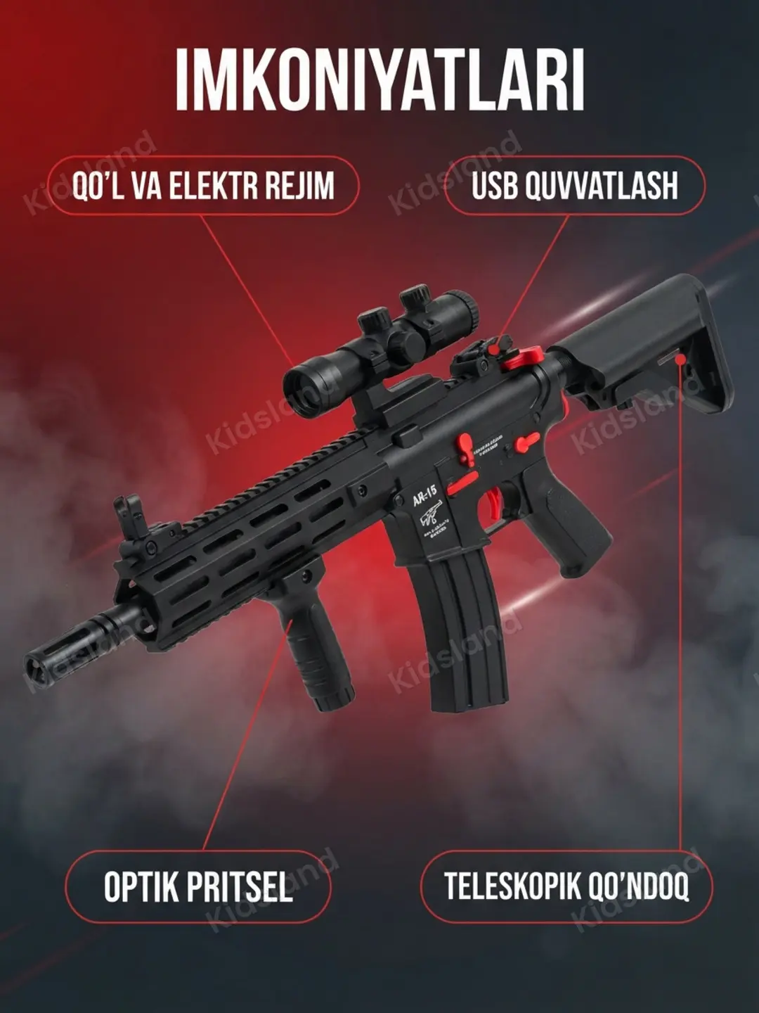 Orbiz avtomat AR15 Gadyuka, Neylon korpus, Gidrobol uchun — 2-rasm
