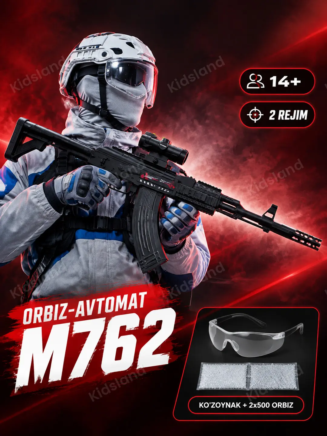 Orbiz-avtomati M762 neylonli akkumulyatorli optik pritsel bilan