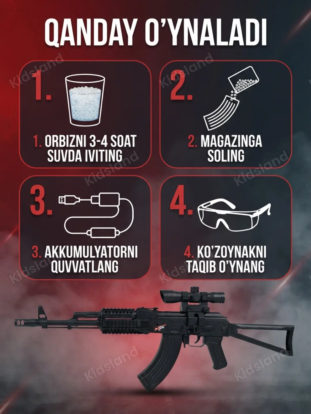 Orbiz-avtomati M762 neylonli akkumulyatorli optik pritsel bilan — 3-rasm