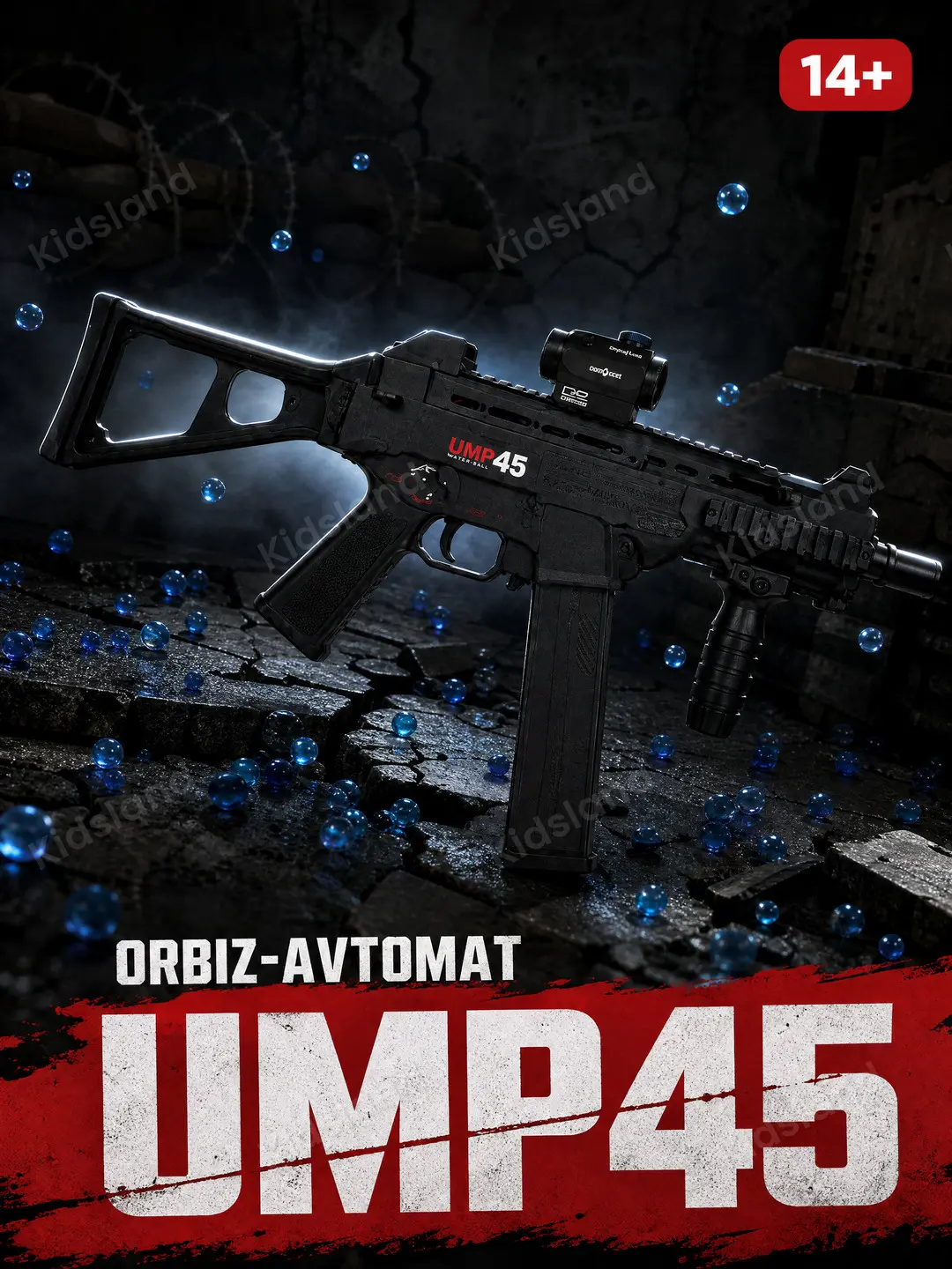 Orbiz-avtomati UMP45 neylonli, gidrobol uchun gel blasteri