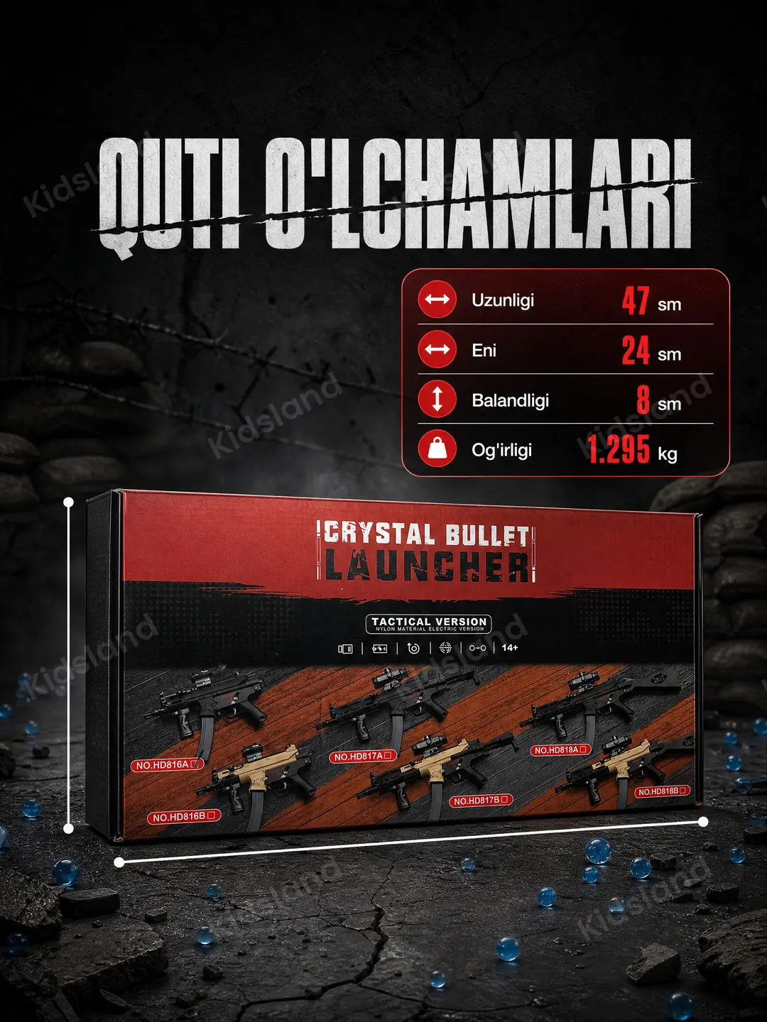 Orbiz avtomati UTG MP5K gidrobol uchun neylon taktik qurol — 3-rasm