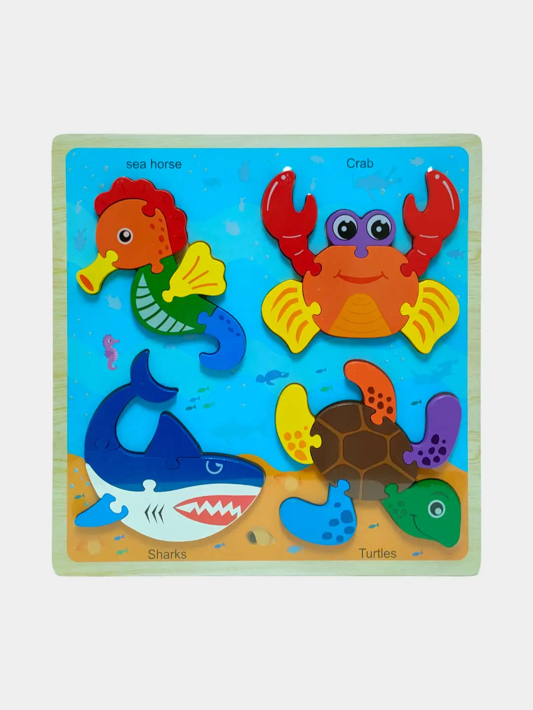 Yog'och puzzle Transport rivojlantiruvchi to'plam 3D o'yinchoq bolalar uchun 2+ — 4-rasm
