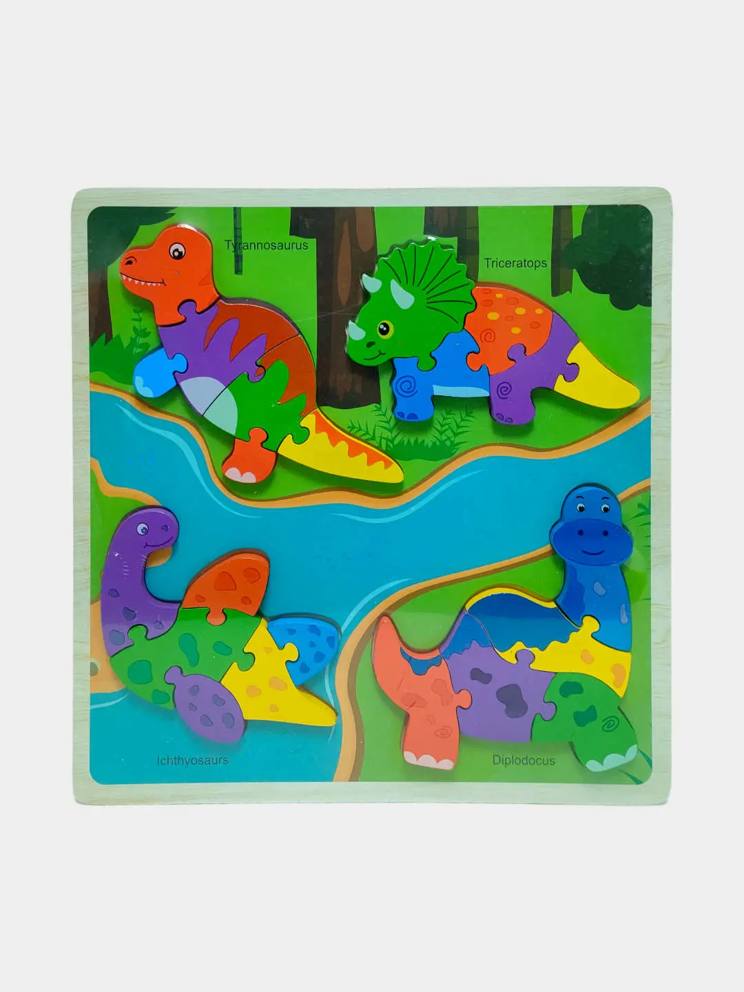 Yog'och puzzle Transport rivojlantiruvchi to'plam 3D o'yinchoq bolalar uchun 2+ — 6-rasm
