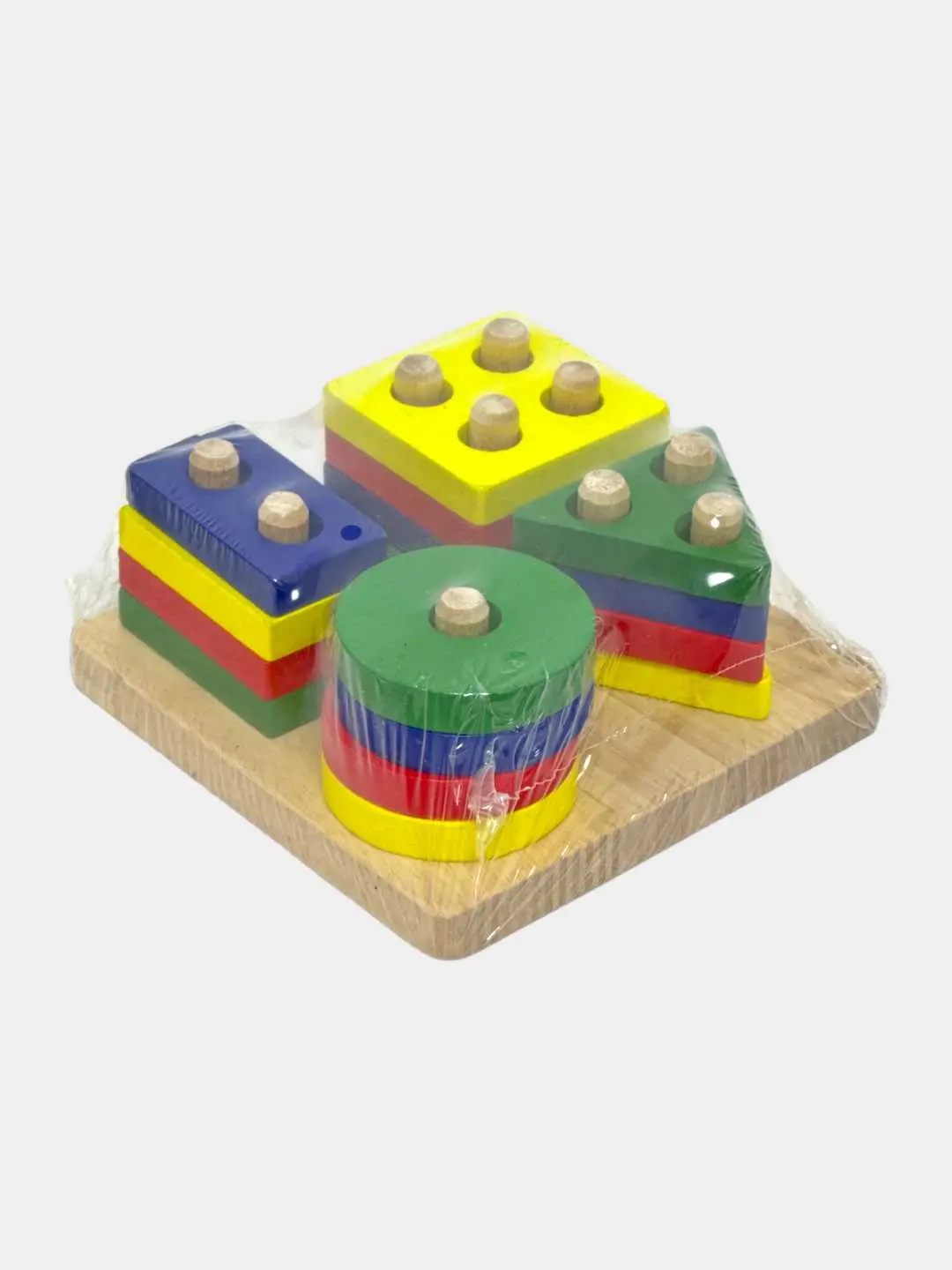 Yog'ochli o'yinchoq Sorter 4 figuralar, Montessori uslubidagi rivojlantiruvchi to'plam