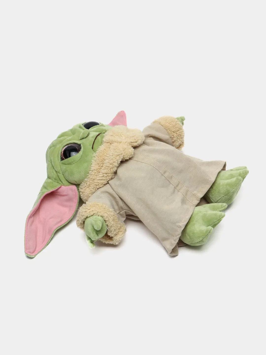 Yumshok o'yinchoq Yoda yashil rang, rozoviy quloqli rivojlantiruvchi 25 sm. — 2-rasm