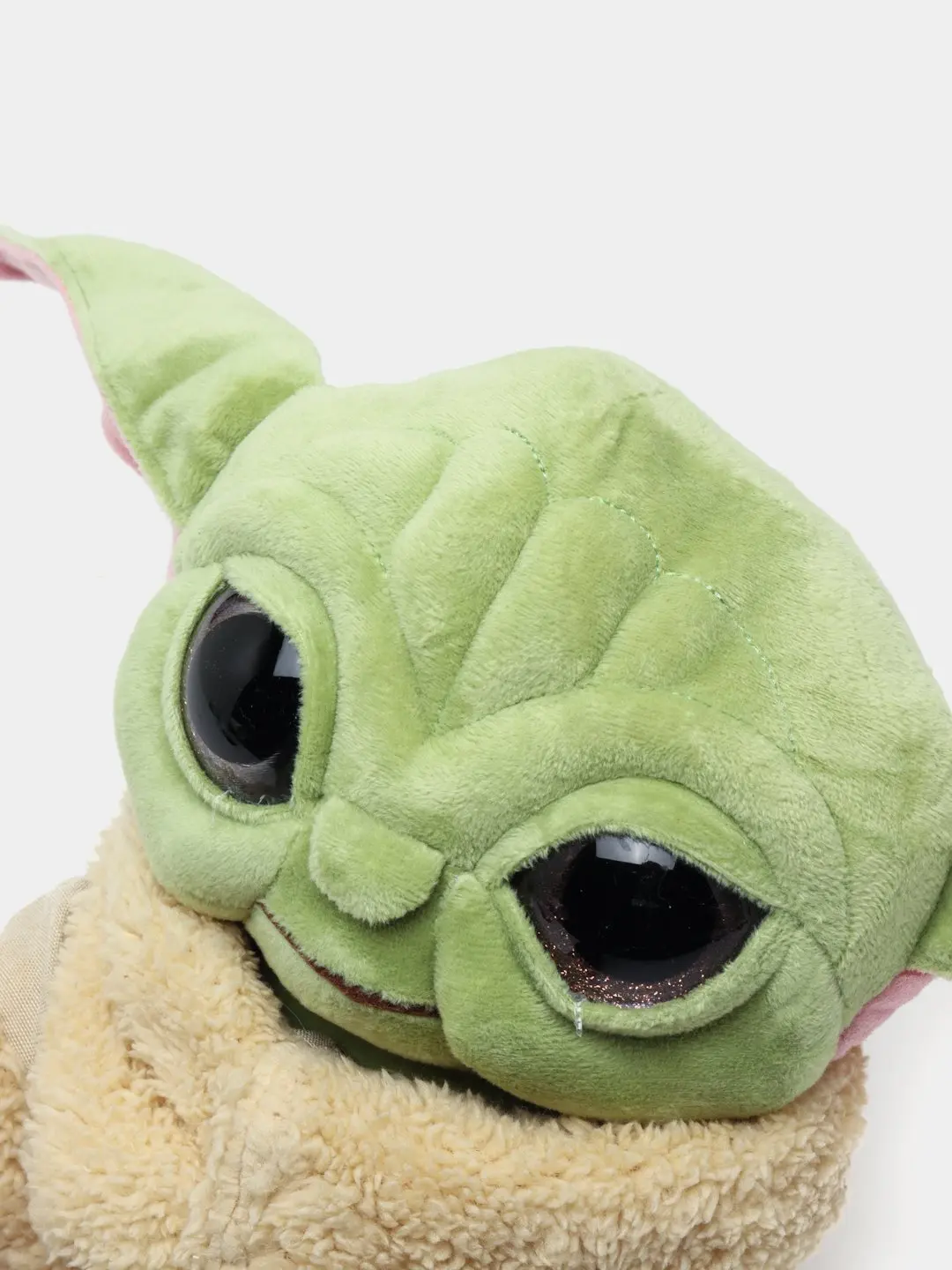 Yumshok o'yinchoq Yoda yashil rang, rozoviy quloqli rivojlantiruvchi 25 sm. — 3-rasm