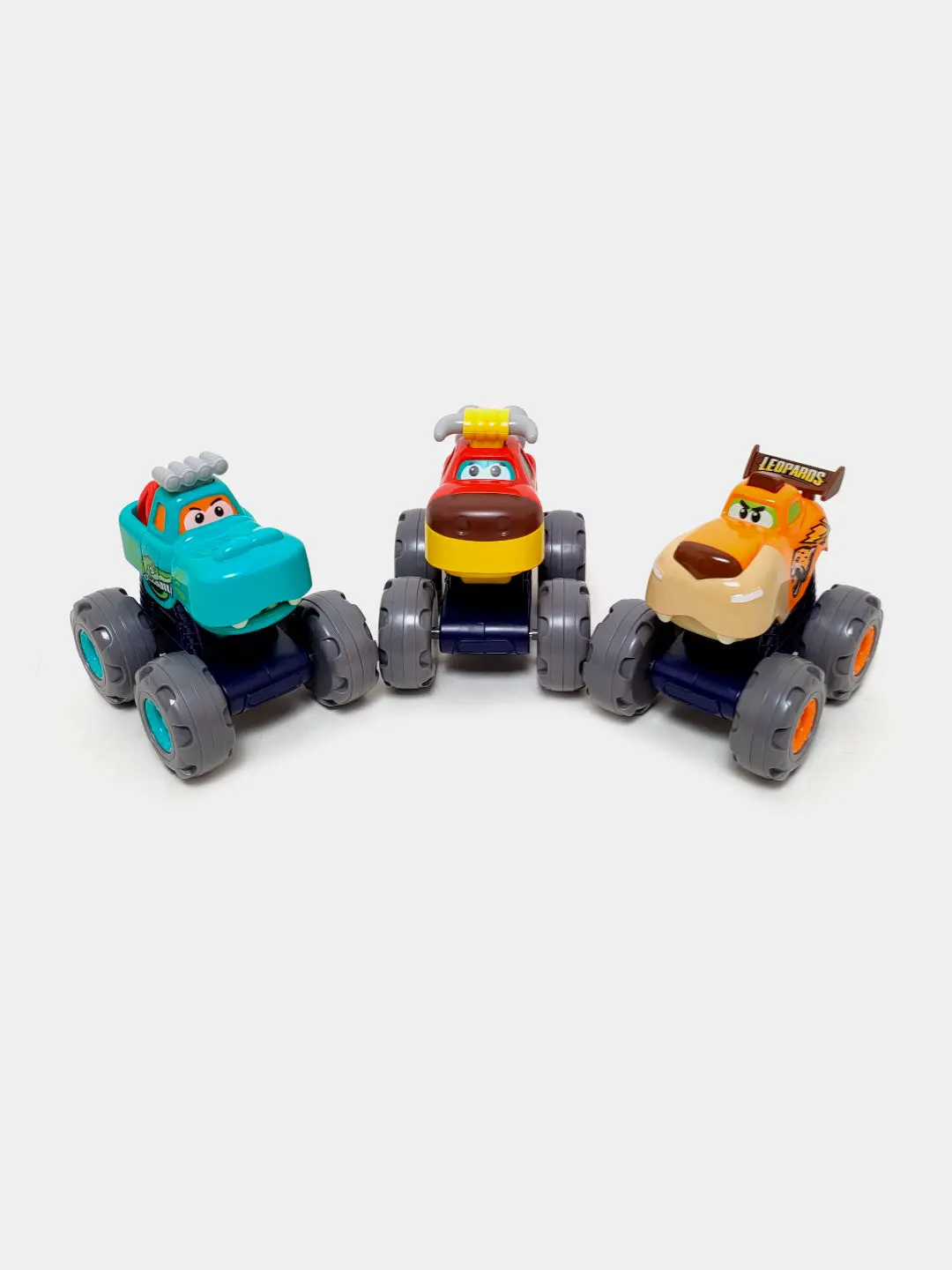 Hola Monster Truck avtomobil to'plami Push-and-Go, 3 dona, 12 oydan boshlab, Rivojlantiruvchi o'yinchoqlar — 2-rasm