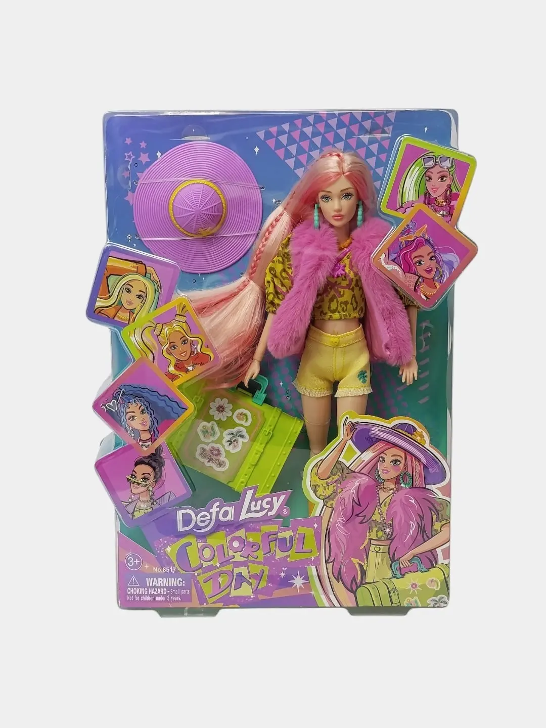 Defa Lucy Colorful Day pushti sochli qo'g'irchoq va aksessuarlar, qizlar uchun — 2-rasm