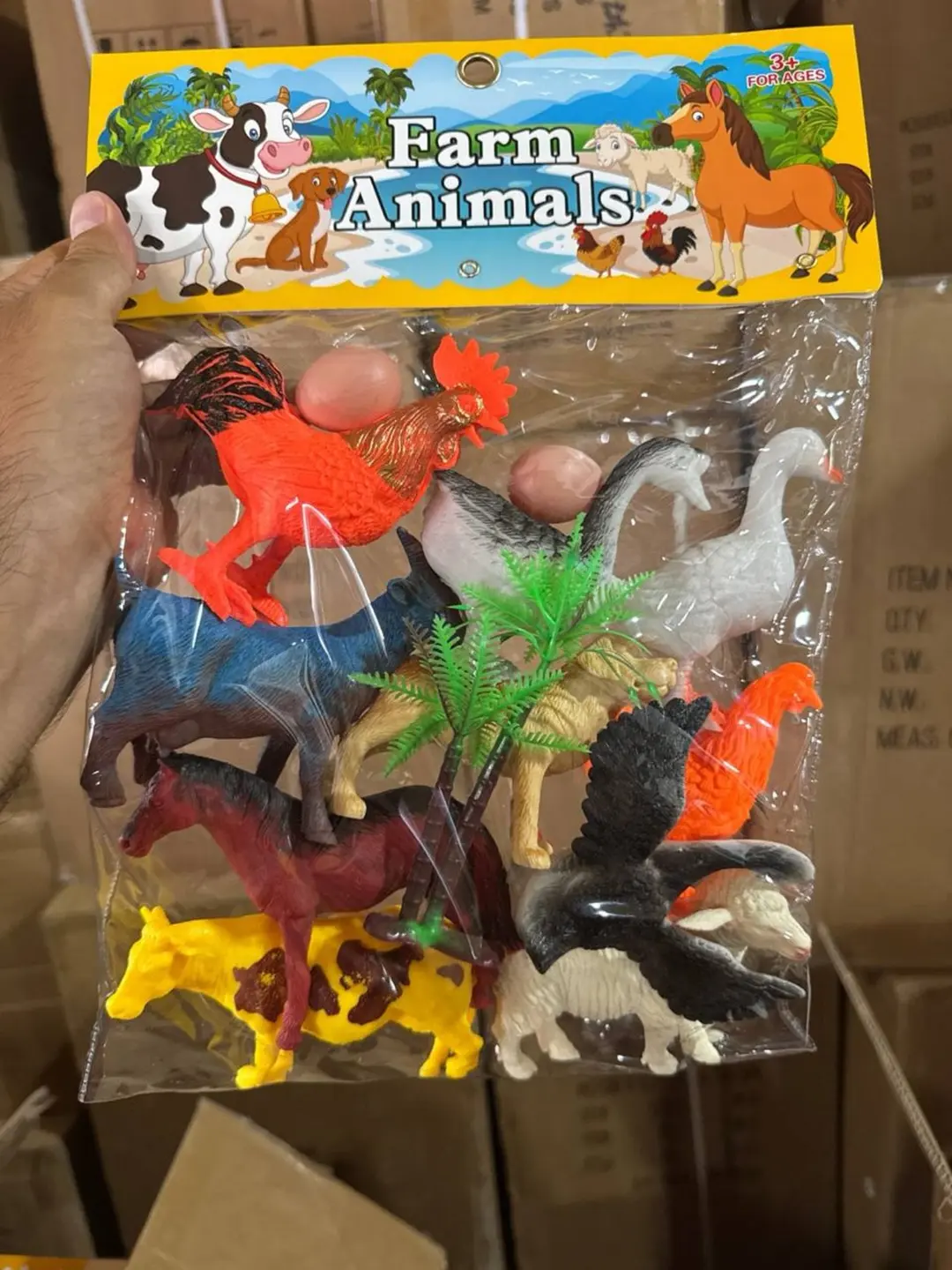 Farm Animals uy hayvonlari to'plami, bolalar uchun hayvonlar figuralari va dekoratsiyalar