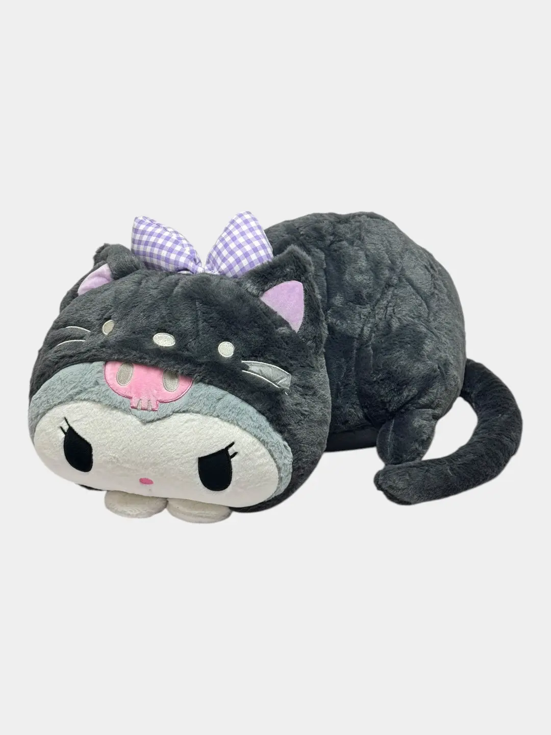 Yumshoq Kuromi Mushuk plush kulrang-pushti 50 sm. — 2-rasm